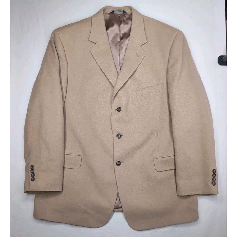 Jos A Bank 46R 100% Camel Hair Mitchell Sport Coat 3 Button Blazer Suit Jacket